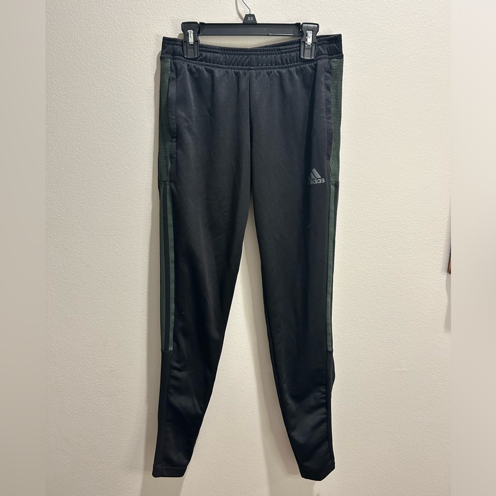Adidas Black and Olive Joggers with side zippers